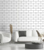 PÁG. 71 - Papel de Parede Azulejo Branco e Preto Leve Brilho - Coleção Infinity G - Vinílico Importado