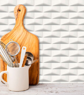 Papel de Parede Azulejo de Metrô Cinza Claro - Coleção Stone Age - Vinílico Importado