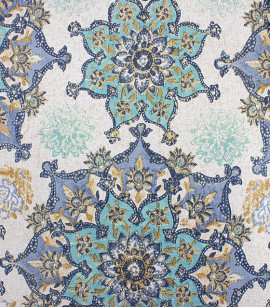 PÁG. 15 - Papel de Parede Mandala Tons de Azul e Bege - Coleção Infinity G - Vinílico Importado