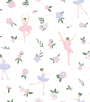 PÁG. 00 - Papel de Parede Bailarinas Rosa e Lilás - Coleção Sonhos Bobinex - Vinílico Importado