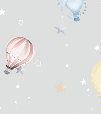 PÁG. 13 - Papel de Parede Balão Cinza e Colorido - Coleção Hello Kids - Vinílico Importado