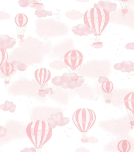 PÁG. 00 - Papel de Parede Balões Rosa - Coleção Sonhos Bobinex - Vinílico Importado