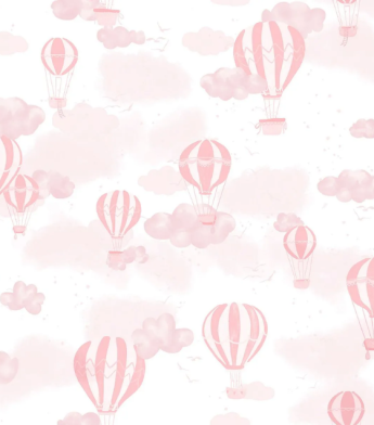 PÁG. 00 - Papel de Parede Balões Rosa - Coleção Sonhos Bobinex - Vinílico Importado