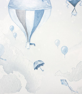 PÁG. 44 - Papel de Parede Balões e Nuvens Azul - Coleção Valence - Vinílico Importado