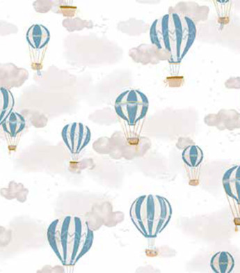 PÁG. 00 - Papel de Parede Balões e Nuvens - Coleção Sonhos Bobinex - Vinílico Importado