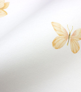 PÁG. 25 - Papel de Parede Borboletas Amarelo e Branco - Coleção Bambine - Vinílico Importado