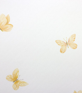 PÁG. 25 - Papel de Parede Borboletas Amarelo e Branco - Coleção Bambine - Vinílico Importado