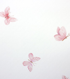 PÁG. 27 - Papel de Parede Borboletas Rosa e Branco - Coleção Bambine - Vinílico Importado