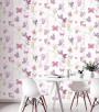 PÁG. 62 - Papel de Parede Borboletas Rosa, Lilás e Amarelo - Coleção Valence - Vinilizado Importado