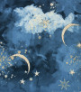 PÁG. 45 - Papel de Parede Céu Estrelado Azul Escuro e Cinza com Brilho Glitter - Coleção Valence - Vinílico Importado