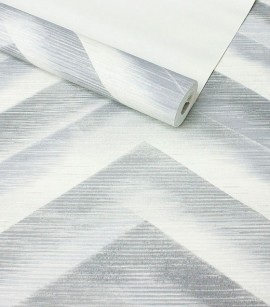 PÁG. 19 - Papel de Parede Chevron - Coleção Trinity - Lavável (Tons de Cinza)