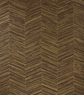 PÁG. 14 - Papel de Parede Chevron Marrom e Dourado com Brilho - Coleção Seven - Vinílico Importado