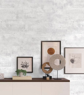 PÁG. 37 - Papel de Parede Cimento Queimado Off-White Leve Brilho - Coleção Toulon - Vinílico Importado