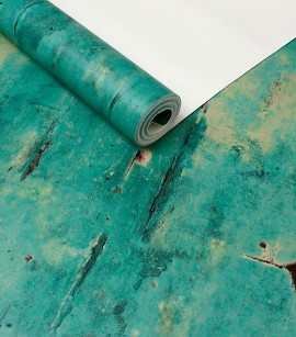 PÁG. 09 - Papel de Parede Cimento Queimado - Coleção Trinity - Lavável (Verde)