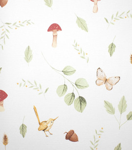 PÁG. 31 - Papel de Parede Cogumelos Vermelho e Verde - Coleção Sonhos Bobinex - Vinílico Importado