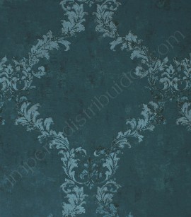PÁG. 05 - Papel de Parede Colonial Azul (Com brilho) - Coleção Livina - Vinílico Lavável
