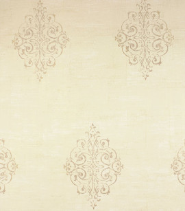 Papel de Parede Colonial - Coleção Trinity - Lavável (Bege Claro/ Com Brilho)