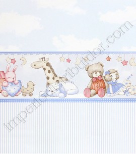 PÁG. 59/80/88 - Papel de Parede Infantil Vinílico All Kids - Listras Finas (Azul Claro)