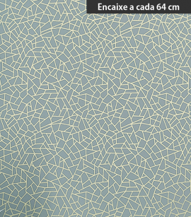 PÁG. 10 - Papel de Parede Craquelê Cinza (Brilho Laminado em Prata) - Coleção Neo Geometric - Semi-Vinílico