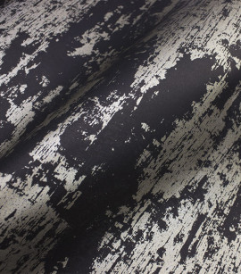 PÁG. 34 - Papel de Parede Efeito Manchado Preto e Champanhe Brilho - Coleção Entre Linhas - Vinílico Importado