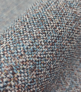 PÁG. 32 - Papel de Parede Efeito Tecido Mesclado Azul com Marrom - Coleção Unique - Vinílico Importado