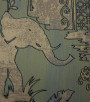 PÁG. 33 - Papel de Parede Elefantes Indianos Verde e Dourado Brilho - Coleção Infinity G - Vinílico Importado