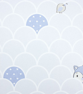PÁG. 09 - Papel de Parede Escamas e Bichinhos Tons de Azul - Coleção Mundo - Vinílico Importado
