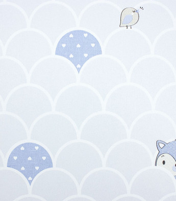 PÁG. 09 - Papel de Parede Escamas e Bichinhos Tons de Azul - Coleção Mundo - Vinílico Importado