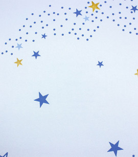 PÁG. 35 - Papel de Parede Estrelas Tons de Azul com Brilho Dourado - Coleção Mundo - Vinílico Importado
