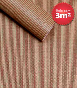 Papel de Parede Fibra de Vidro Riscas Pure Terracota - Coleção Fiber Sofisticado – Lavável