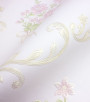 PÁG. 66 - Papel de Parede Floral Adamascado Rosa Claro com Brilho (Fundo Bege) - Coleção Valence - Vinilizado Importado