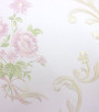 PÁG. 66 - Papel de Parede Floral Adamascado Rosa Claro com Brilho (Fundo Bege) - Coleção Valence - Vinilizado Importado