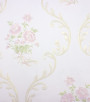 PÁG. 66 - Papel de Parede Floral Adamascado Rosa Claro com Brilho (Fundo Bege) - Coleção Valence - Vinilizado Importado