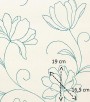 Papel de Parede Floral Azul e Creme - Coleção Italian Select (Sprint) - Vinílico Lavável