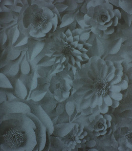 PÁG. 46 - Papel de Parede Floral Azul Leve Brilho - Coleção Infinity G - Vinílico Importado