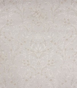 PÁG. 63/64 - Papel de Parede Floral e Arabesco Bege Acinzentado (Brilho e leve relevo) -Coleção Dolce Vita - Vinílico Lavável