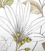 PÁG. 57 - Papel de Parede Floral Bege, Verde e Cinza - Coleção Valence - Vinilizado Importado