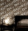 Papel de Parede Floral Tons de Marrom e Cinza Claro (Leve Brilho) - Coleção Italian Select (Colori Piú) - Vinílico Lavável