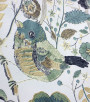PÁG. 01 - Papel de Parede Flores e Pássaros Verde, Prata Velho e Dourado Brilho - Coleção Entre Linhas - Vinílico Importado