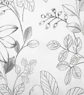 PÁG. 56 - Papel de Parede Floral Preto e Branco - Coleção Valence - Vinilizado Importado