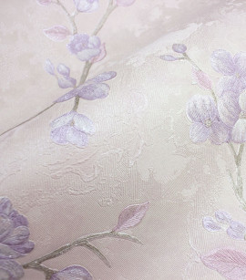 PÁG. 63 - Papel de Parede Floral Rosa com Lilás com Brilho - Coleção Valence - Vinilico Importado