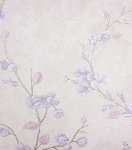 PÁG. 63 - Papel de Parede Floral Rosa com Lilás com Brilho - Coleção Valence - Vinilico Importado