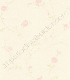 PÁG. 46 - Papel de Parede Floral Rose e Bege (Brilho) - Coleção Tesori Italiani - Vinílico Lavável (Italiano)