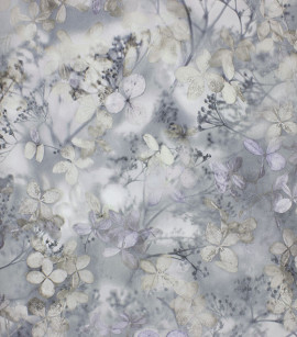 PÁG. 26 - Papel de Parede Floral Tons de Cinza e Lilás - Coleção Reno - Non-Woven Importado