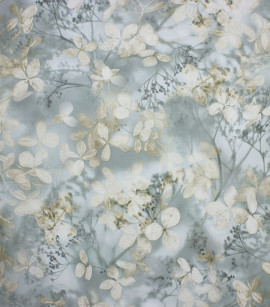 PÁG. 20 e 21 - Papel de Parede Floral Verde Acinzentado e Bege - Coleção Reno - Non-Woven Importado