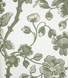 PÁG. 04 - Papel de Parede Floral Verde e Bege - Coleção Refúgio Bobinex - Vinílico Importado
