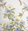 PÁG. 30 - Papel de Parede Floral Vintage Azul e Creme com Brilho - Coleção Seven - Vinílico Importado