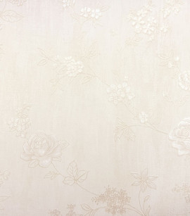 PÁG. 09 - Papel de Parede Flores Bege Brilho - Coleção Casa - Vinílico Importado