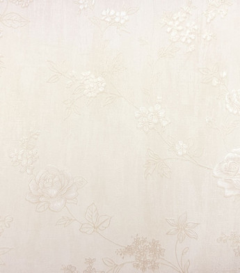 PÁG. 09 - Papel de Parede Flores Bege Brilho - Coleção Casa - Vinílico Importado