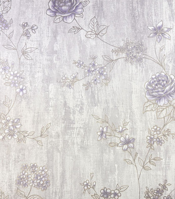PÁG. 07 - Papel de Parede Flores Cinza Brilho - Coleção Casa - Vinílico Importado